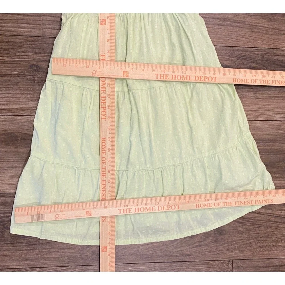 Old Navy Sundress 10-13 Girl Green Runch Top Seersucker Strap‎ Babydoll Peasant